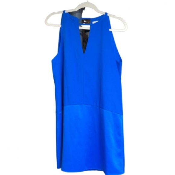 Parker Revolve Blue Sleeveless Halter Silky Brunch Wedding Guest Dress Size M‎ - Picture 2 of 11